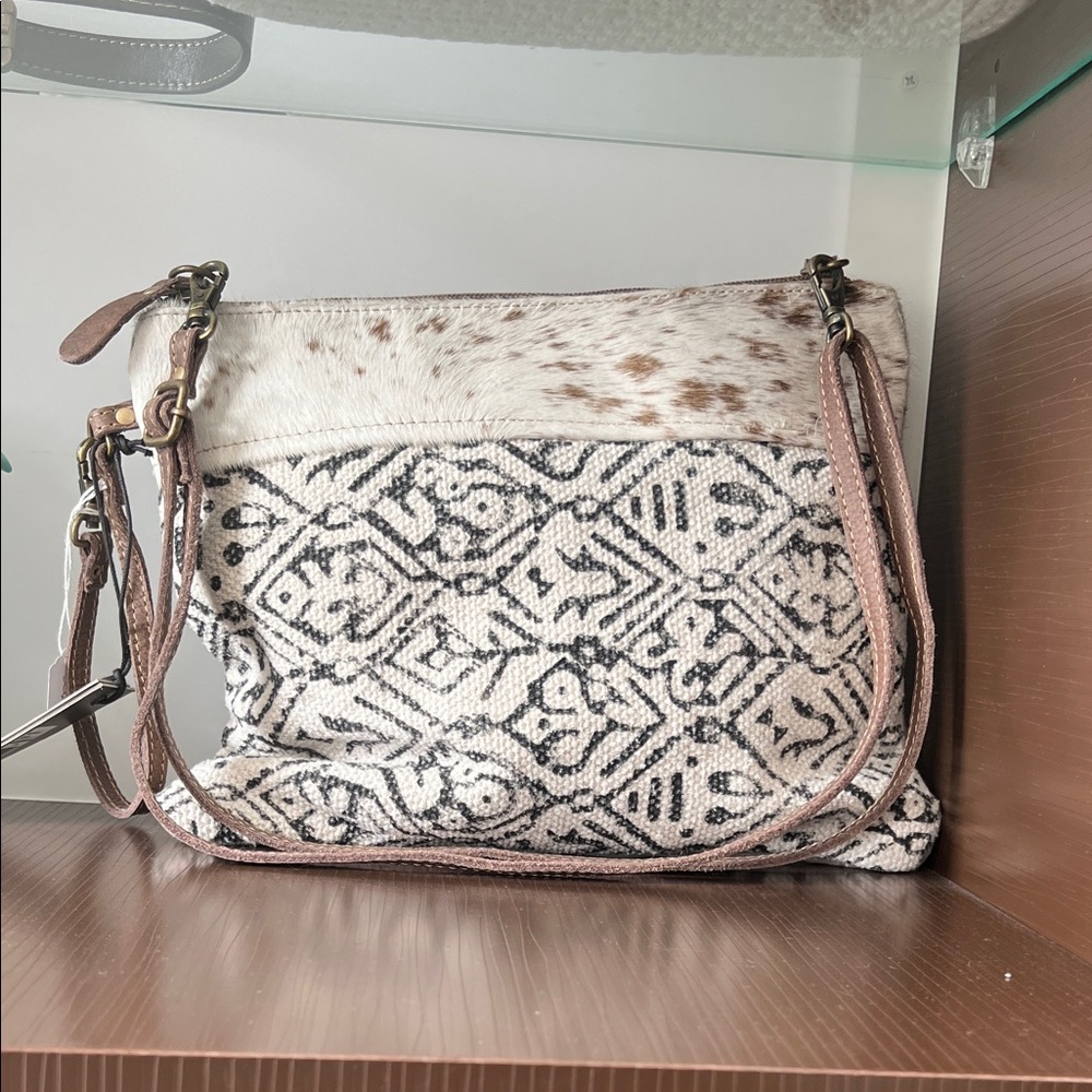 Myra Bag Black and White Patterned Crossbody. BRAND NEW!